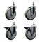 Service Caster 5 Inch Gray Polyurethane 10 MM Threaded Stem Caster Set 2 Brakes SCC SCC-TS20S514-PPUB-M1015-2-PLB-2 - alternate 1
